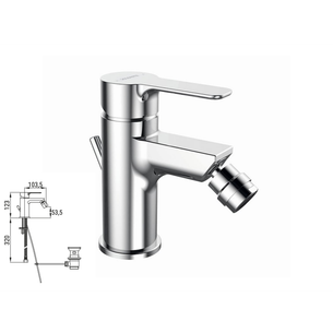 MISCELATORE CERAMICA DOLOMITE BIDET 35 mm CON PILETTA E FLESSIBILI
