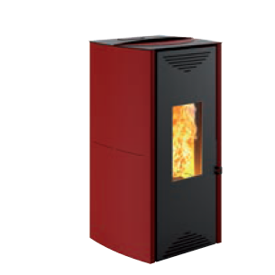 Termostufa a pellet TUGA E rosso 18.3 kW (14.0 kW) Caminetti Montegrappa