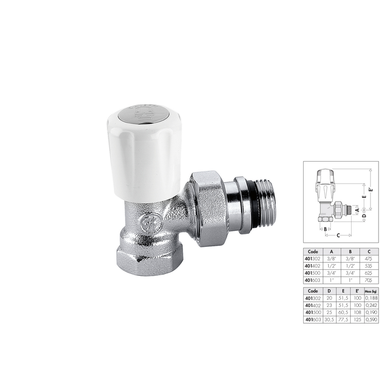 valvola termostatizzabile 3/8 per ferro