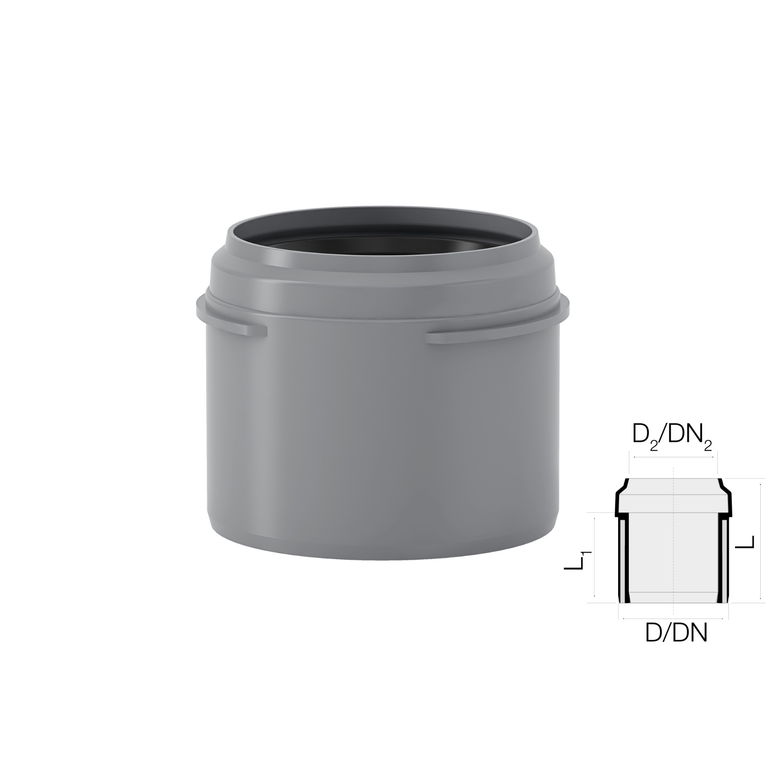 bicchiere aumento dn 110/125 ad innesto