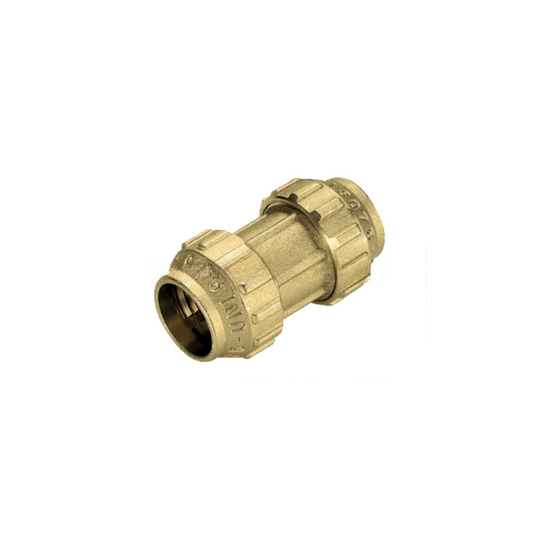 tiemme raccordo dritto a compressione cobraring con tenuta o-ring ed ogiva in ottone per tubo pe-pehd pex 32 x 32 pn30