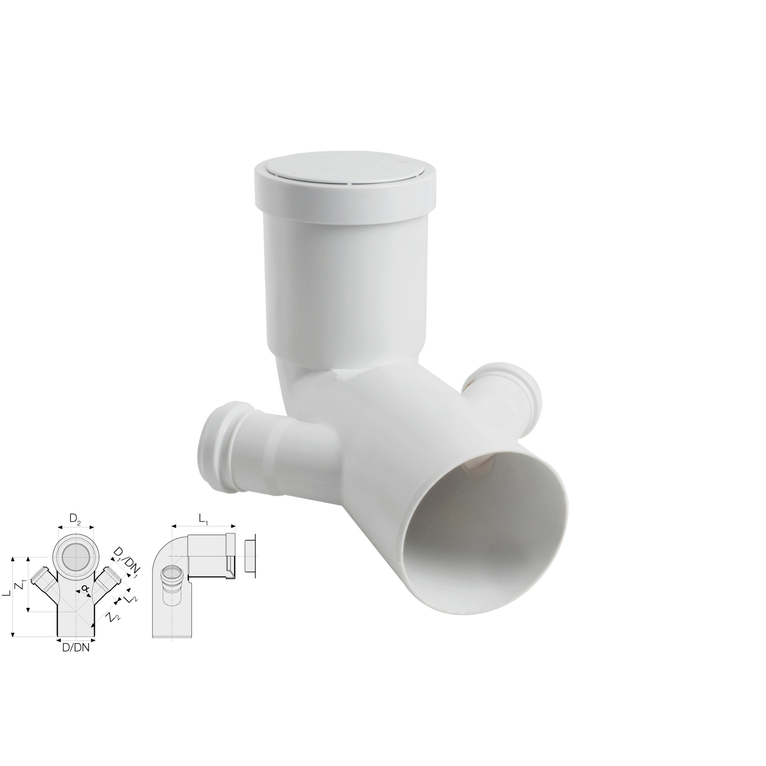 curva wc prolungata doppia dn 110/50