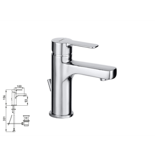 MISCELATORE LAVABO MONOCOMANDO CON PILETTA - TECNOLOGIA ECO-SALUTE SENZA NICKEL CERAMICA DOLOMITE