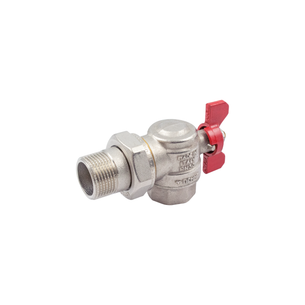 VALVOLA A SFERA TIEMME A 90°A PASSAGGIO TOTALE MASCHIO-FEMMINA PER COLLETTORI CON LEVA FARFALLA LATERALE E BOCCHETTONE CON ORING diametro 3/4