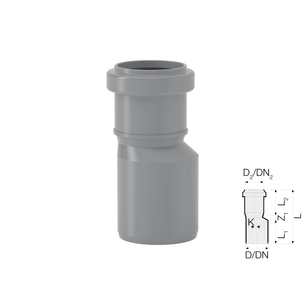 VALSIR AUMENTO ECCENTRICO A INNESTO PP HTR DN 40/50