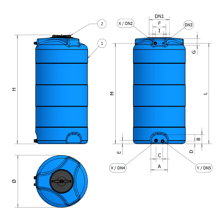 serbatoio elbi verticale 750 litri