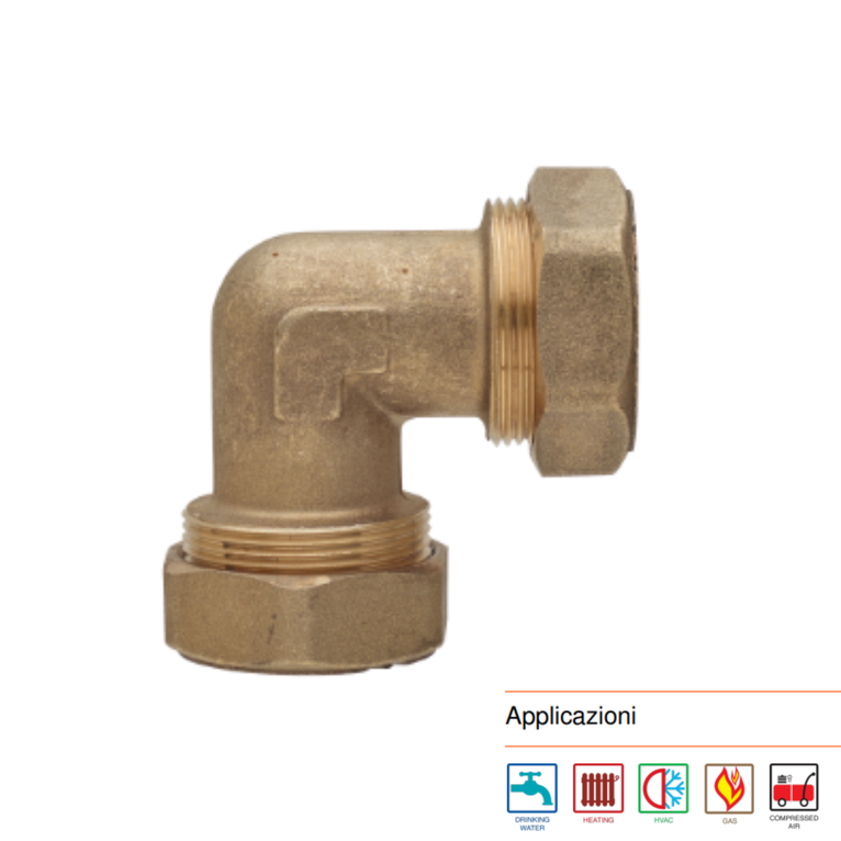 gomito a compressione frabo per tubo in rame 12x12