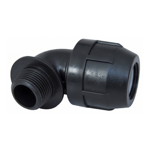 NUPI GOMITO A 90° FILETTATO MASCHIO Ø 16x1/2" PER TUBO IN POLIETILENE