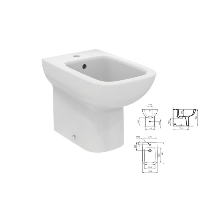 bidet filomuro a terra ideal standard i.life - monoforo bianco lucido