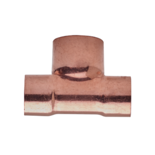 FRABO RACCORDO A T RIDOTTO SIMMETRICO 22x28x22 mm F/F/F A SALDARE IN RAME