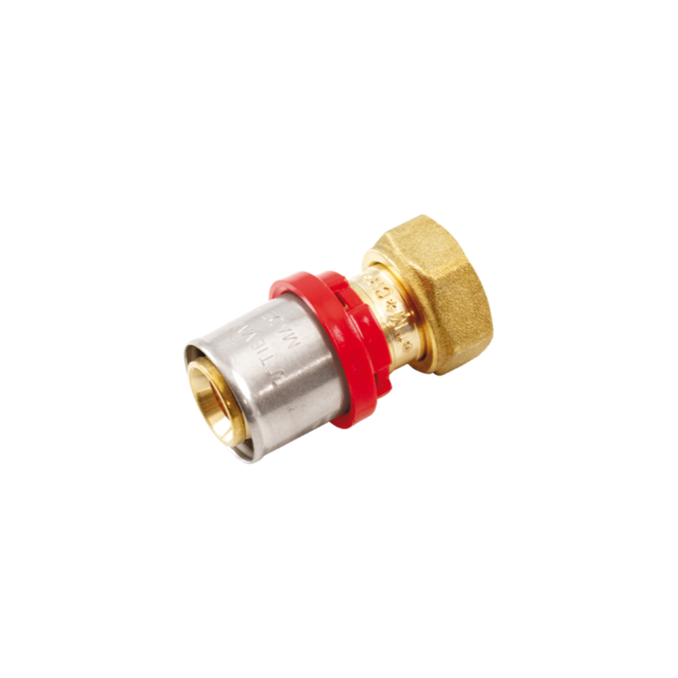 raccordo tiemme dritto a pressare tubo al-pex con girello diametro16x3/4