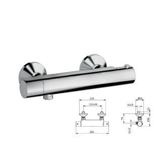 MISCELATORE TERMOSTATICO DOCCIA ESTERNO TIEMME T101F - SENZA ACCESSORI