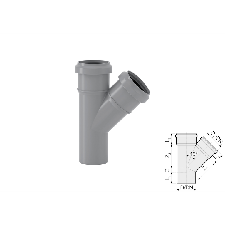 valsir braga a innesto pp htea dn 75/75 - 45°