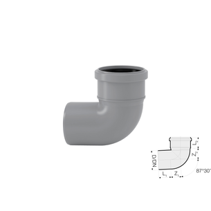 CURVA PP HTB DN 40 - 87°30