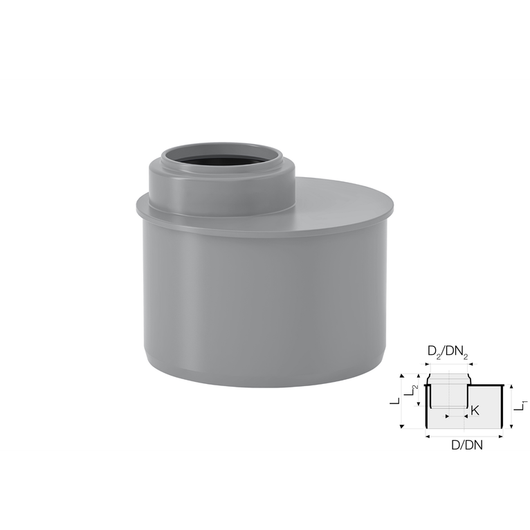 valsir aumento eccentrico a innesto pp htr dn 50/75