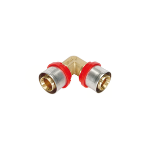 RACCORDO TIEMME CURVO DOPPIO A PRESSARE PER TUBO MULTISTRATO diametro 32x32