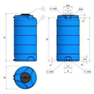 SERBATOIO ELBI VERTICALE 1000 LITRI