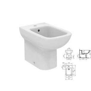 BIDET FILOMURO A TERRA IDEAL STANDARD I.LIFE - MONOFORO BIANCO LUCIDO