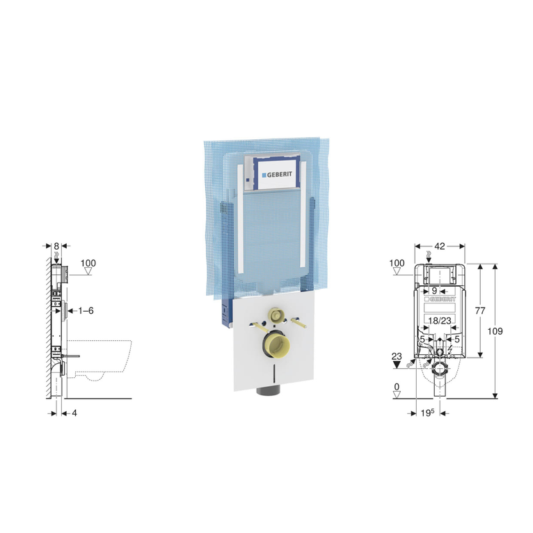 combifix geberit di risciacquo italia up720 x wc sospeso