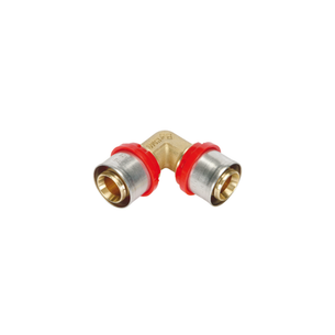 RACCORDO TIEMME CURVO DOPPIO A PRESSARE  PER TUBO MULTISTRATO diametro 20x20