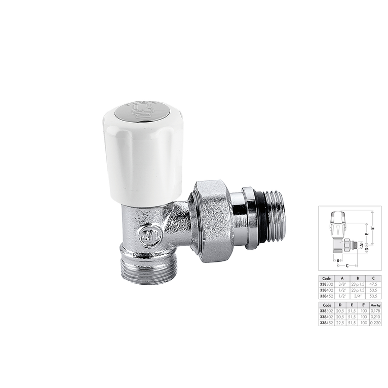 valvola termostatizzabile cromata 1/2 m