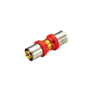 RACCORDO TIEMME DIRITTO DOPPIO A PRESSARE PER TUBO MULTISTRATO diametro 20x20