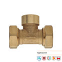 raccordo a t filettato femmina centrale 12 x 1/2 x 12 a stringere per tubo in rame  - frabo