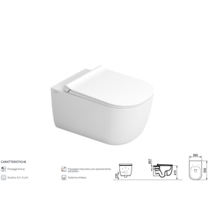 VASO SOSPESO SERIE MIRTO RIMLESS 36x55 cm - CERAMICA DOLOMITE
