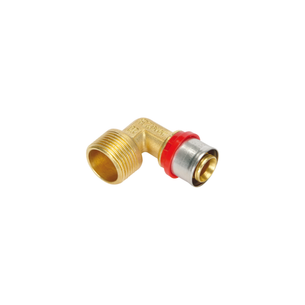 RACCORDO TIEMME CURVO MASCHIO A PRESSARE PER TUBO MULTISTRATO diametro 26x3/4 