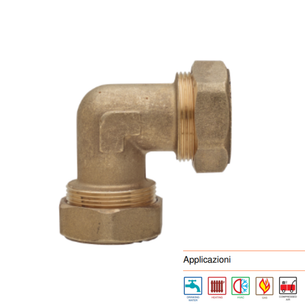 GOMITO A COMPRESSIONE FRABO PER TUBO IN RAME 22X22