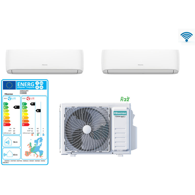 hisense dual hi-comfort 7.0kw 12+12
