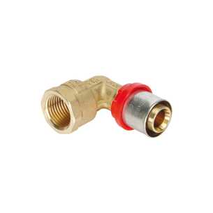 RACCORDO TIEMME CURVO FEMMINA A PRESSARE PER TUBO MULTISTRATO diametro 20x1/2