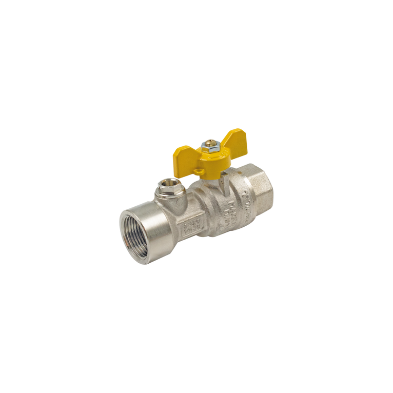 valvola a sfera tiemme diritta con attacchi femmina per gas a passaggio totale post contatore con presa di pressione diametro 1