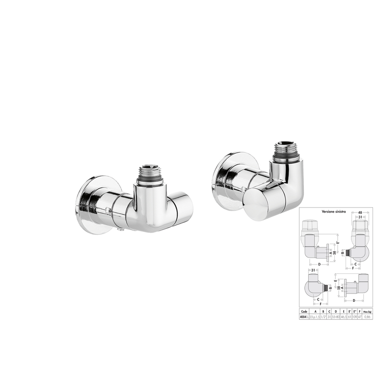 valvole e detentori cromo 1/2 - sinistri