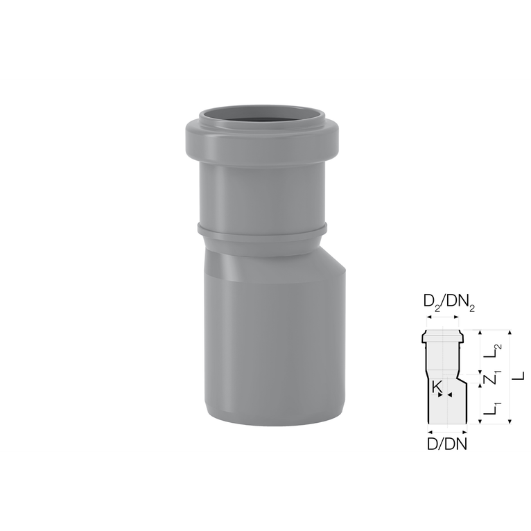 valsir aumento eccentrico a innesto pp htr dn 32/40
