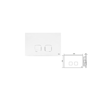 PLACCA OLI PLAIN DOPPIO TASTO BIANCA