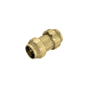 TIEMME RACCORDO DIRITTO A COMPRESSIONE COBRARING CON TENUTA O-RING ED OGIVA IN OTTONE PER TUBO PE-PEHD Pex 25 x 25 PN30