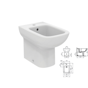BIDET FILOMURO A TERRA IDEAL STANDARD I.LIFE - MONOFORO BIANCO LUCIDO