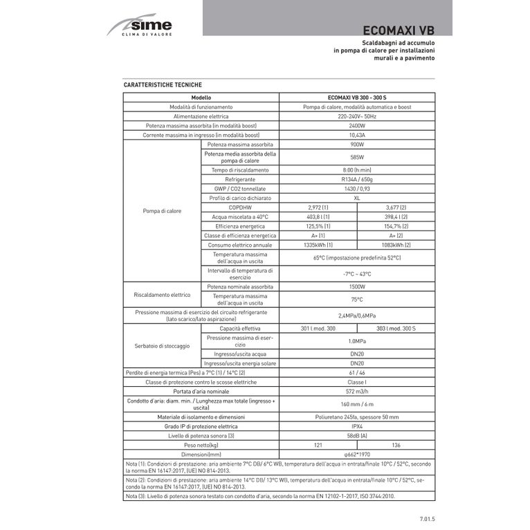 scaldabagno sime ecomaxi vb 300