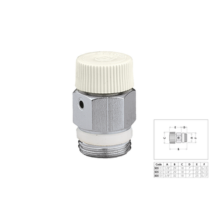 VALVOLA DI SFOGO ARIA 3/8 BIANCO - PTFE