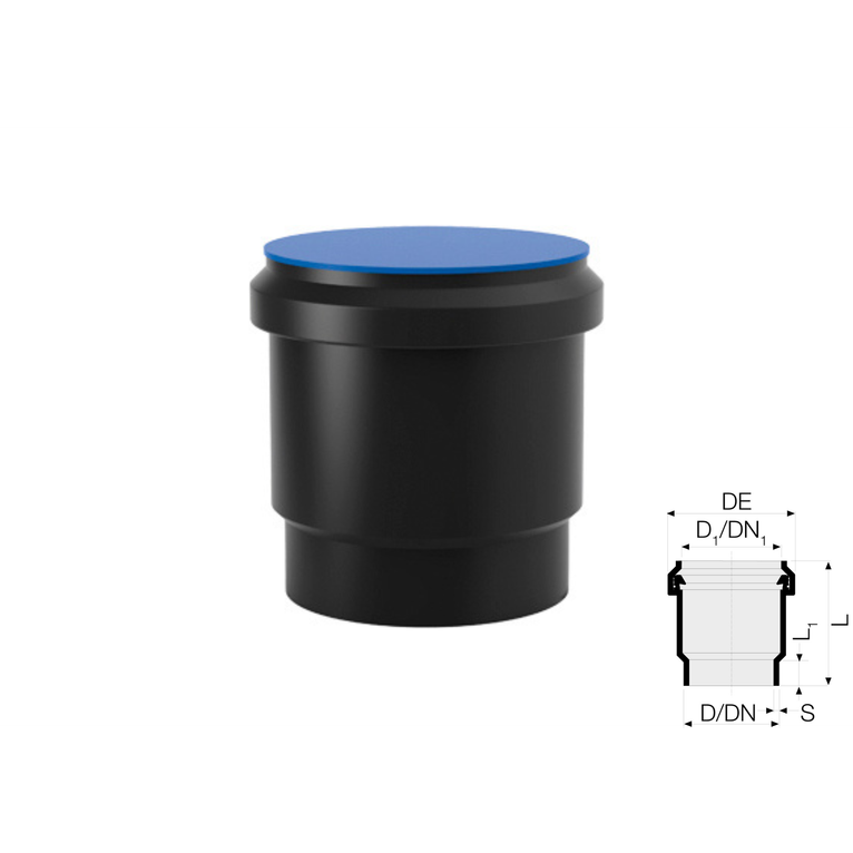bicchiere a innesto valsir hdpe diametro 110 a saldare